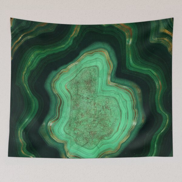 Item preview, Faux Malachite Green Marble with Gold Veins V designed and sold by MysticMarble.