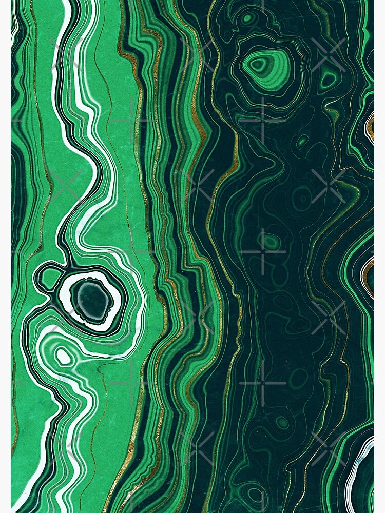 Malachite Green Marble with Gold Veins VI by MysticMarble