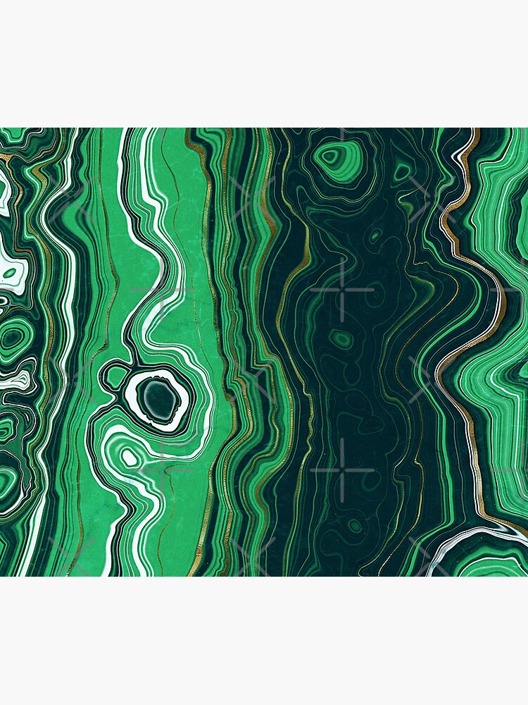 Malachite Green Marble with Gold Veins VI by MysticMarble