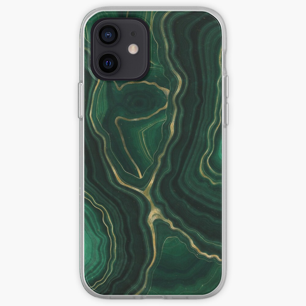Malachite Green Marble with Gold Veins IV iPhone Case & Cover