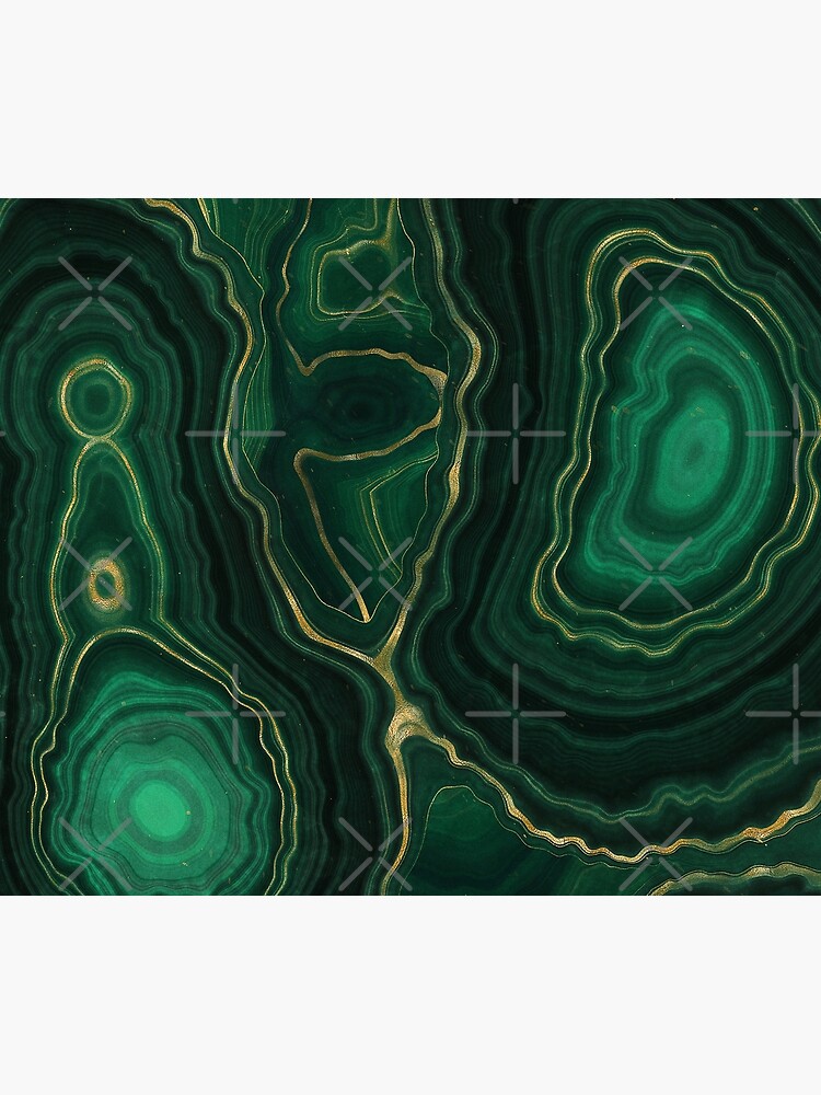 Malachite Green Marble with Gold Veins IV by MysticMarble