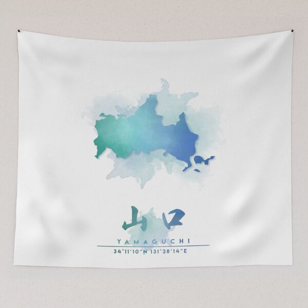 Item preview, Yamaguchi, Japan Watercolor Map Art designed and sold by Takeda-art.