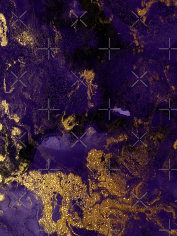 Dark Purple Ink Marble Texture with Gold Veins by MysticMarble