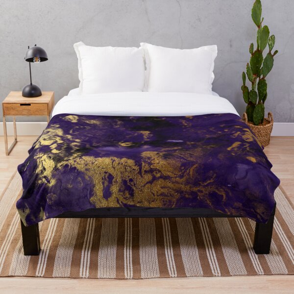 Item preview, Dark Purple Ink Faux Marble Texture with Gold Veins designed and sold by MysticMarble.