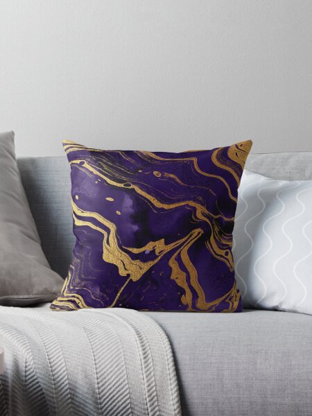 Item preview, Dark Purple Ink Faux Marble Texture with Gold Veins designed and sold by MysticMarble.