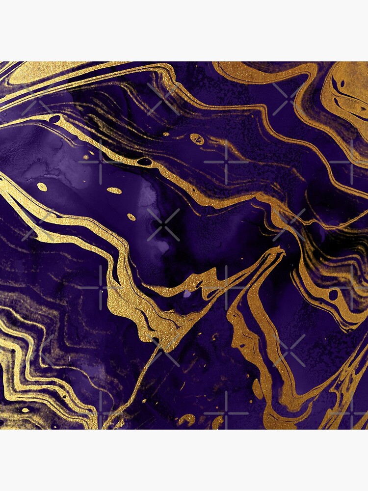 Dark Purple Ink Marble Texture with Gold Veins by MysticMarble