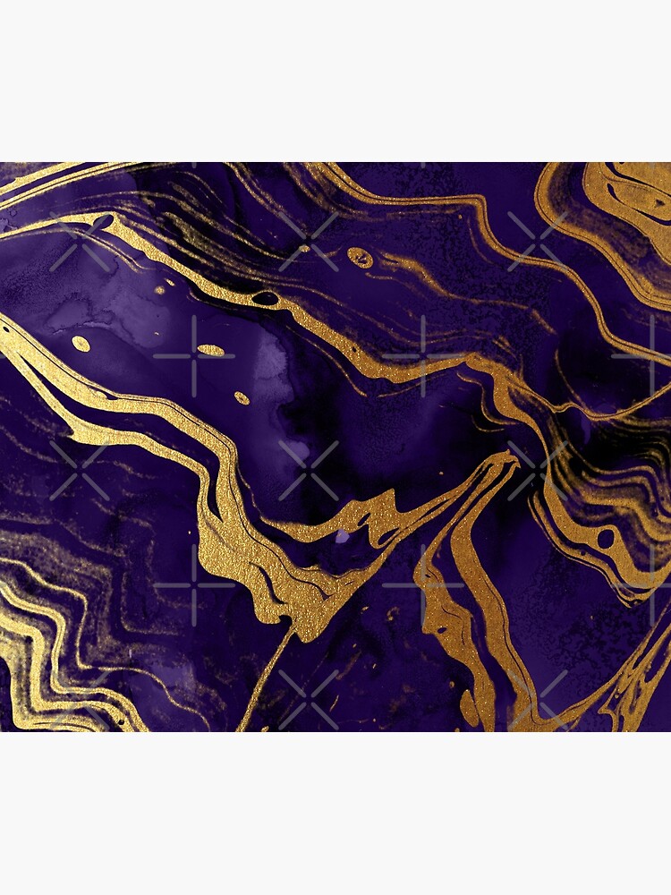 Dark Purple Ink Marble Texture with Gold Veins by MysticMarble