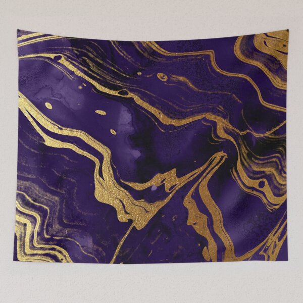Item preview, Dark Purple Ink Faux Marble Texture with Gold Veins designed and sold by MysticMarble.