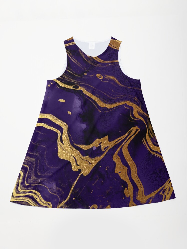 Dark Purple Ink Faux Marble Texture with Gold Veins" A-Line Dress for Sale by MysticMarble | Redbubble Dark Purple Ink Faux Marble Texture with Gold Veins" A-Line Dress for Sale by MysticMarble | Redbubble