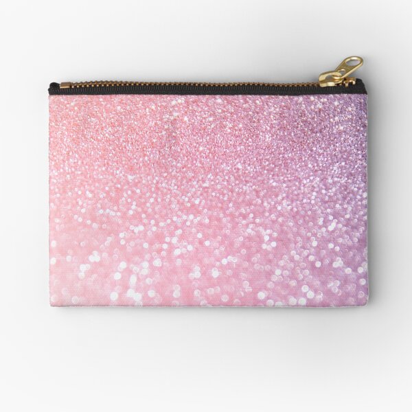 Faux Girly Trend Pink Glitter Zipper Pouch
