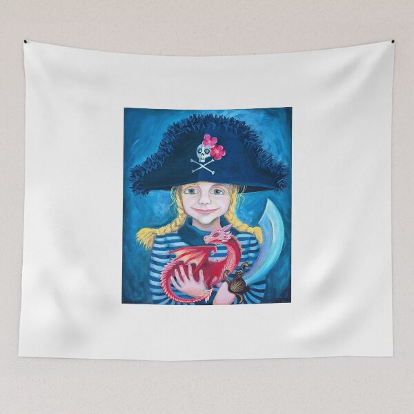 Item preview, Girl in a pirate costume with a red dragon designed and sold by govorun.