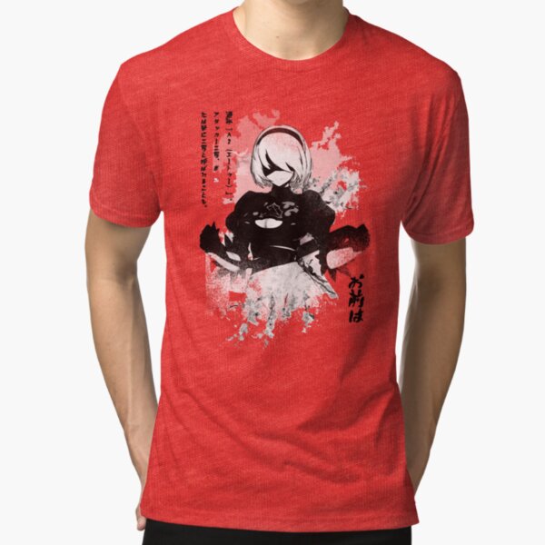 NieR: Automata 2B Japan Ink ア ー ア _ オ ー ト マ タ Vintage T-Shirt