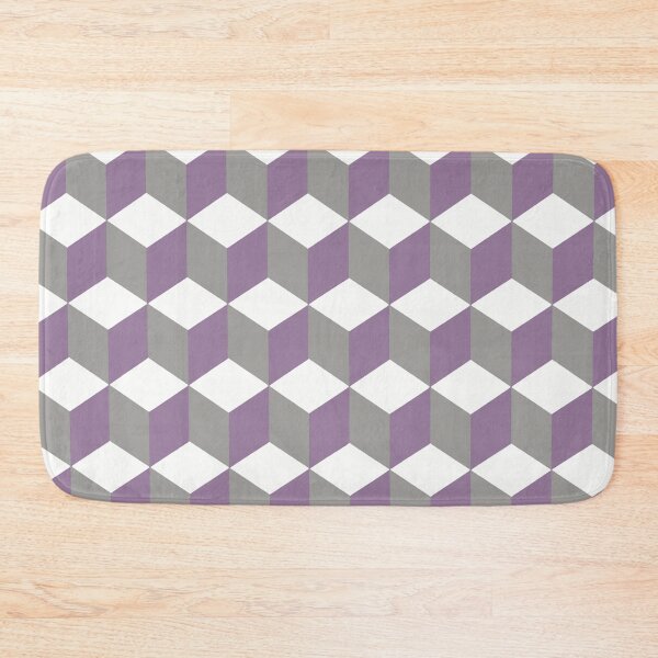Item preview, Isometric Cube Pattern Purple Grey Geometric Art Cut Out designed and sold by taiche.