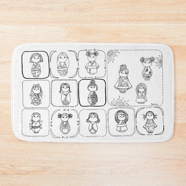 Item preview, Kokeshis to color designed and sold by Azyrielle.