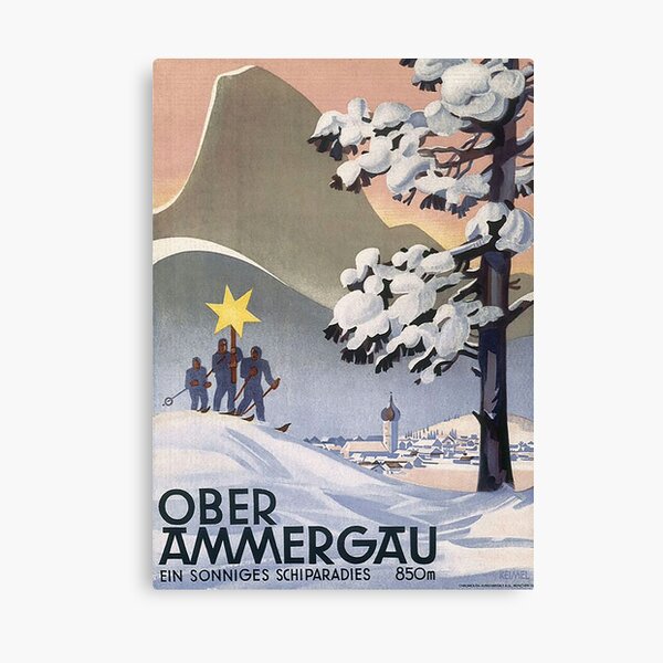 Oberammergau un paraíso de esquí soleado Lienzo