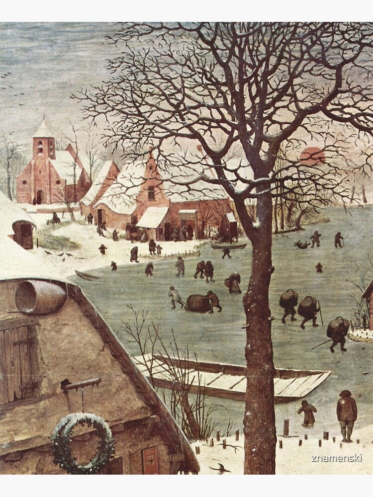 The census at Bethlehem. Fragment 3. View from the river. Pieter Bruegel The Elder, Painting, 1566, 115.5×163.5 cm by znamenski