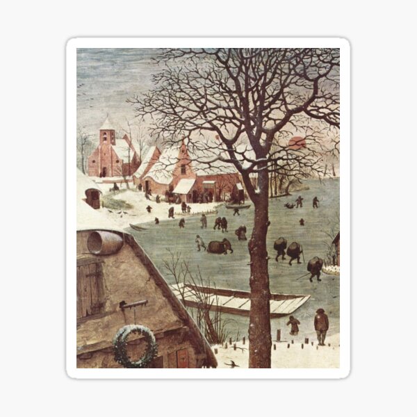 The census at Bethlehem. Fragment 3. View from the river. Pieter Bruegel The Elder, Painting, 1566, 115.5×163.5 cm Sticker