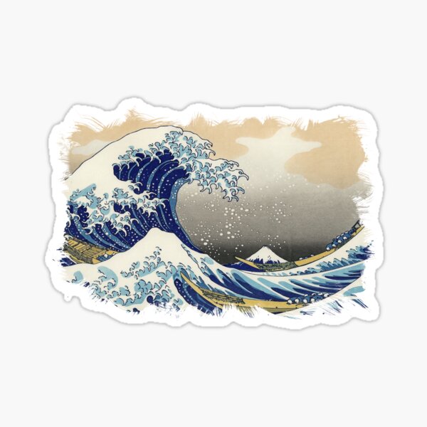 ✪ The Great Wave Off Kanagawa ✪ Retouched Fan Art Historic Japanese Masterpiece Sticker