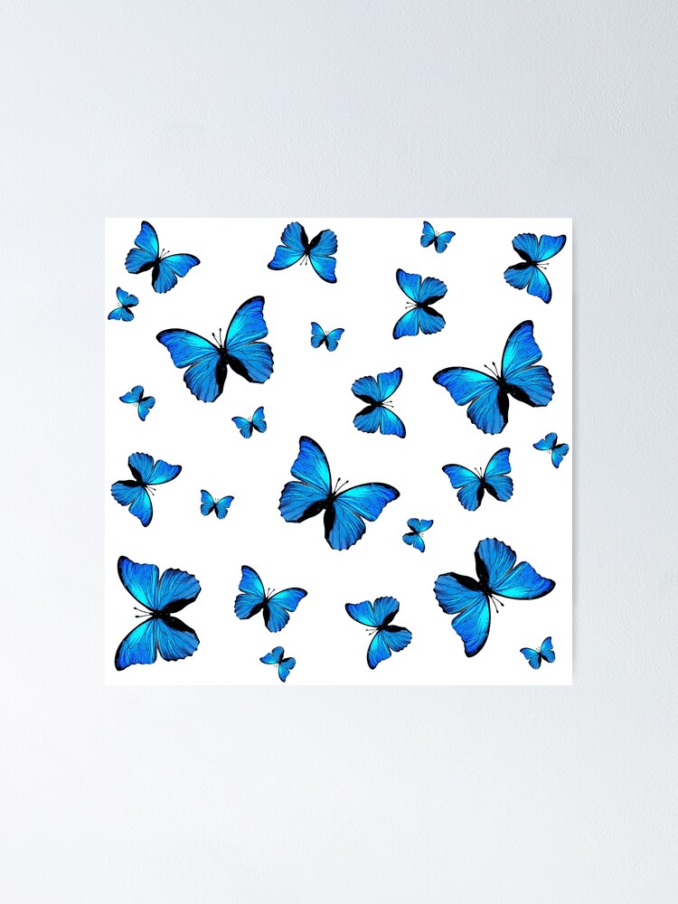 Blue butterflies print Poster for Sale by rlnielsen4