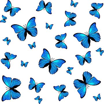 Artwork thumbnail, Blue butterflies print by rlnielsen4
