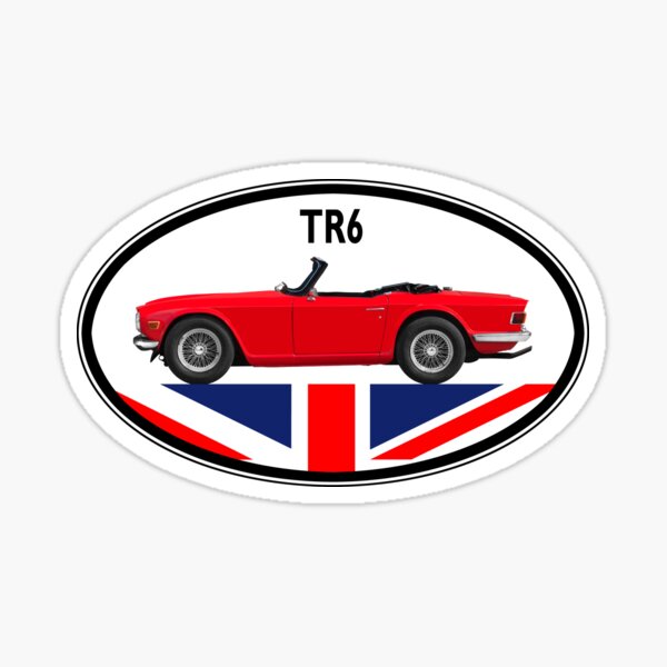 Triumph TR6 Badge with Union Flag Sticker for Sale by CellularSong