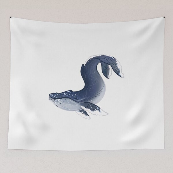 Item preview, Smiling humpback Whale (blue and white) designed and sold by Leviathan-CREA.