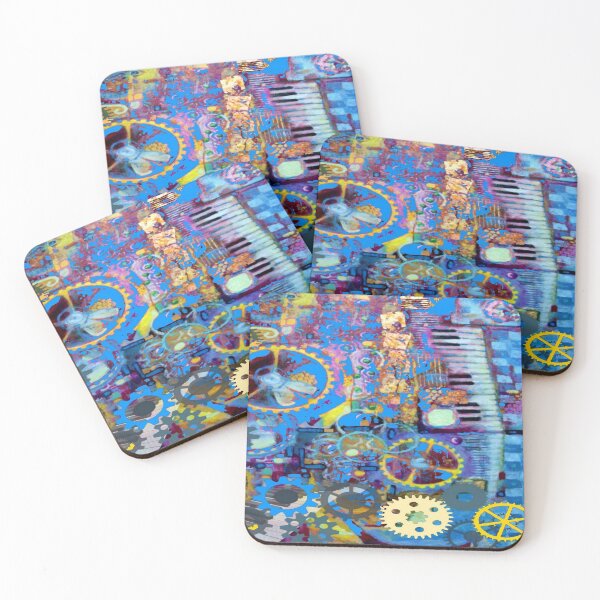 Item preview, SURREAL BLUE STEAMPUNK ELECTRONIC PIANO ART , designed and sold by sharlesart.