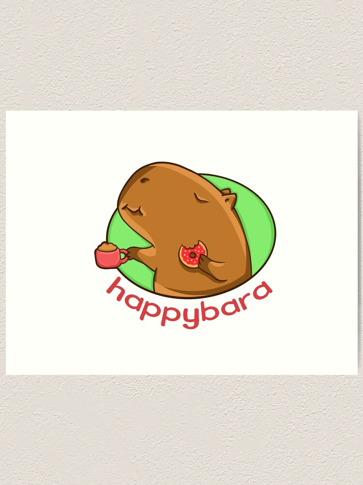 Capybara with a leaf, eat your greens! Sticker for Sale by manydoodles