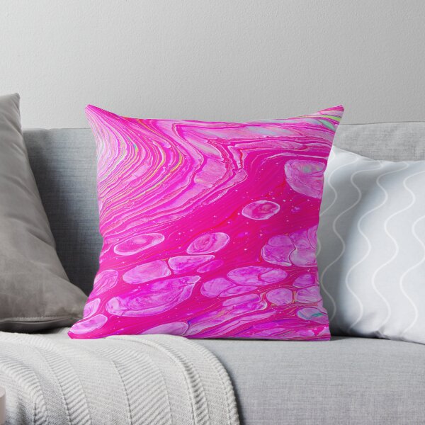 Neon Pink Throw Pillow