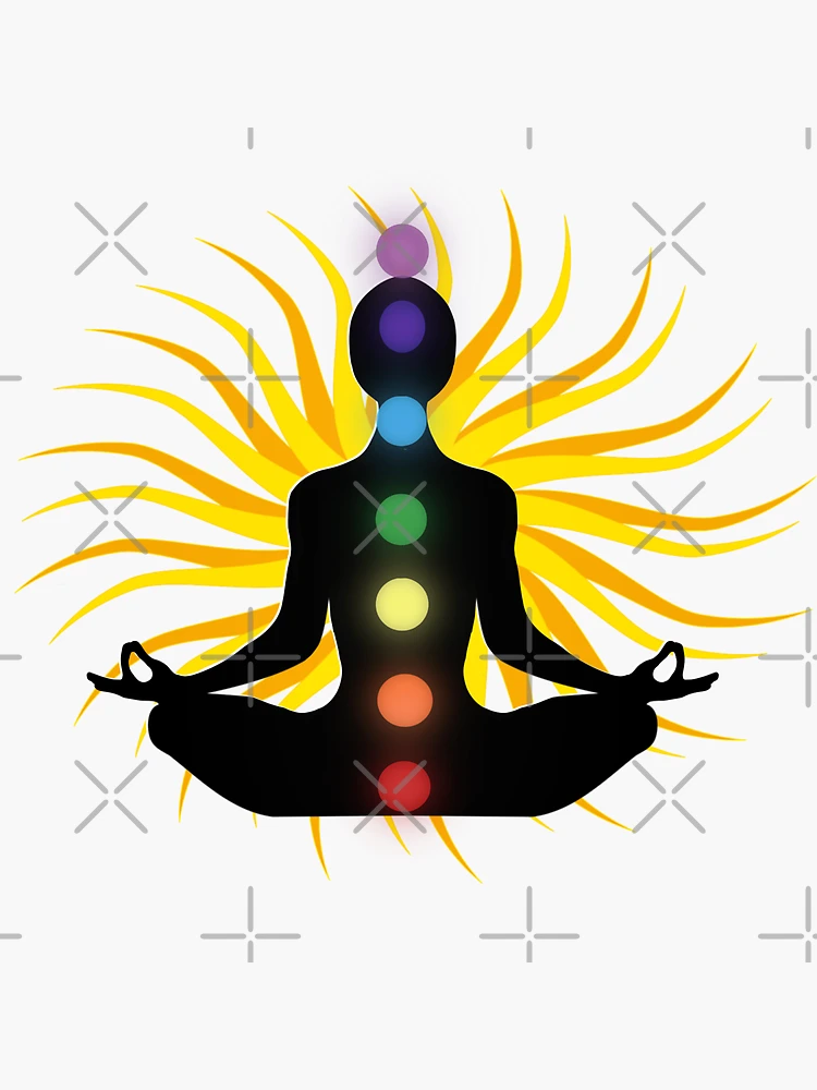 7 Chakras Namaste Meditation Yoga Girl Balance Mantra Aura Art vinyl  sticker / printed vinyl decal