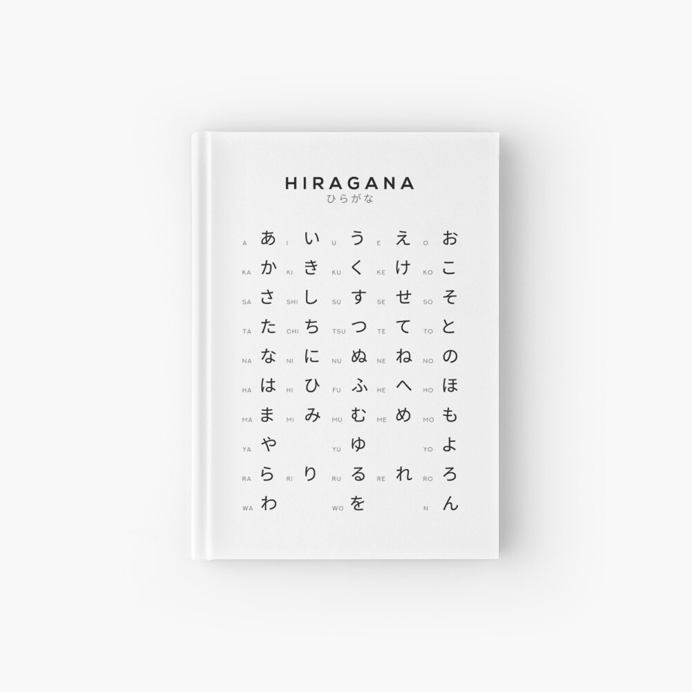 Hiragana-Diagramm – Japanisches Alphabet-Lerndiagramm – Weiß | Notizbuch