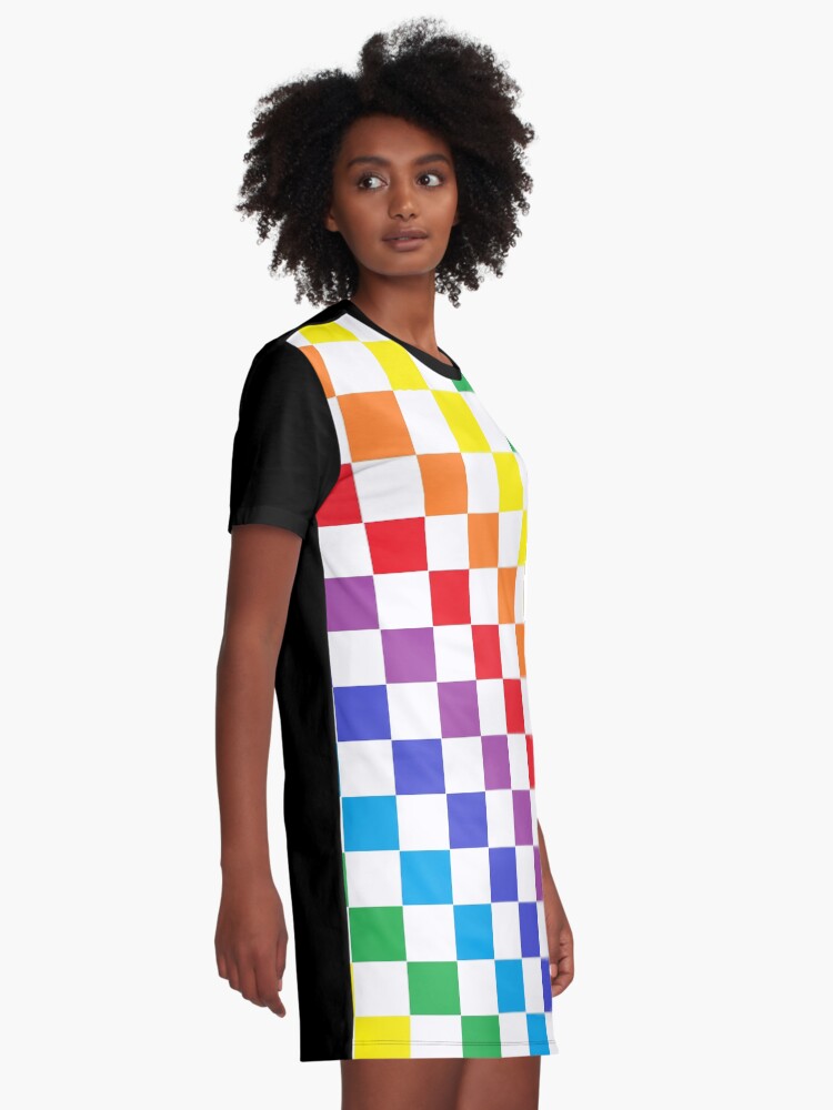 Checkered store rainbow shirt