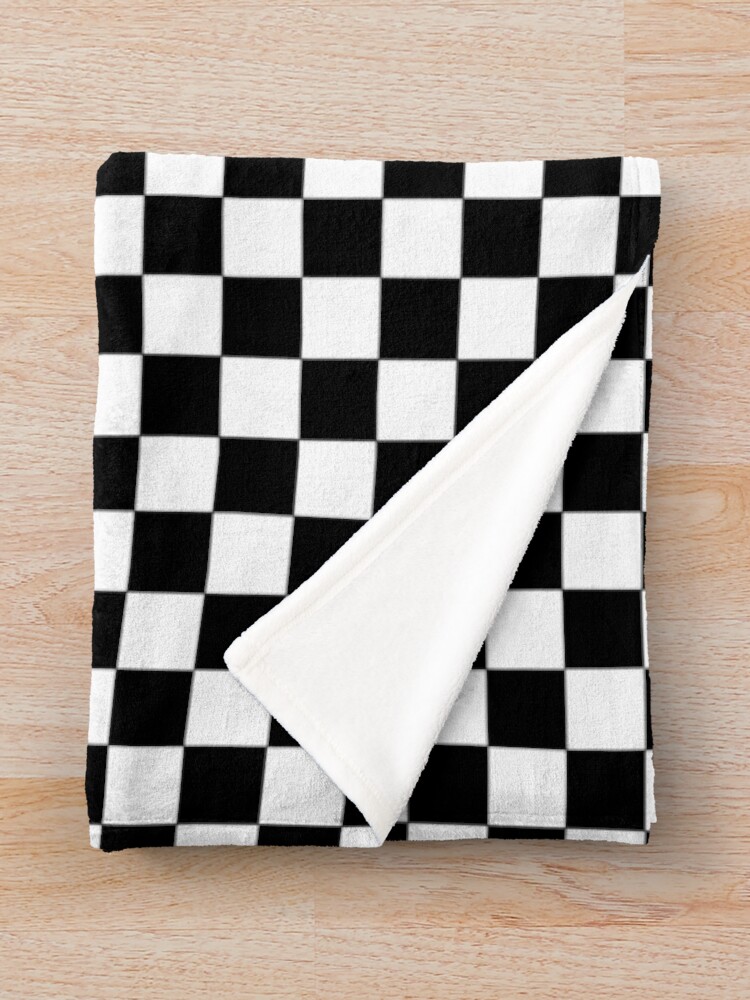 "Checkered Black and White" Throw Blanket by lornakay Redbubble