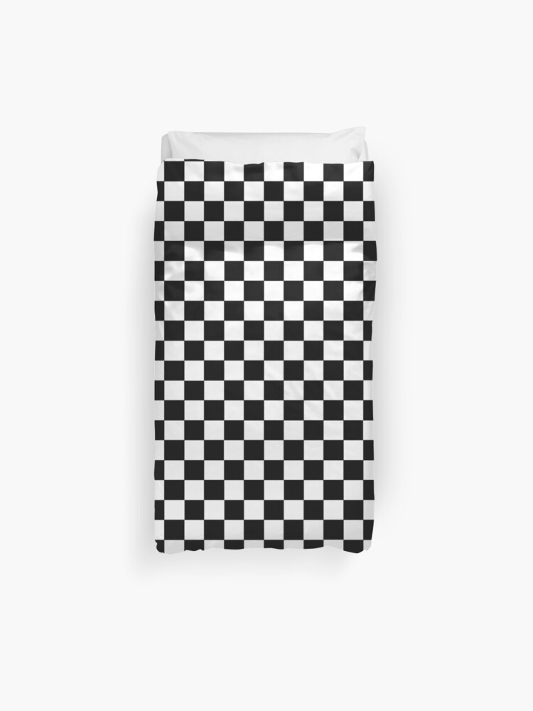 Checkered Black And White Duvet Cover By Lornakay Redbubble
