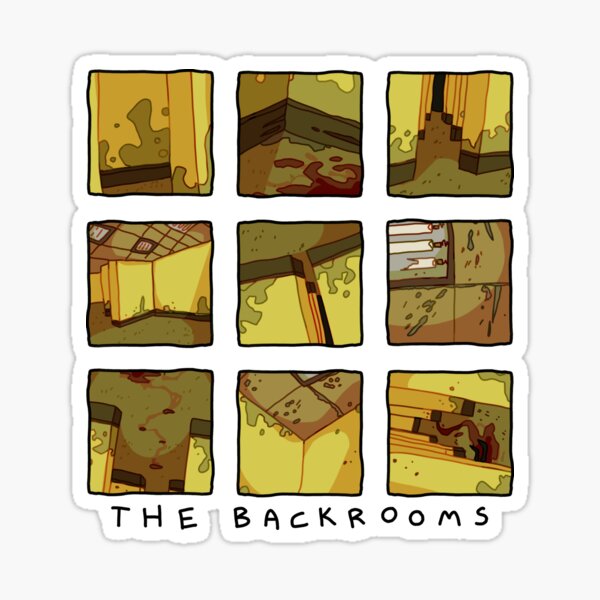 The Backrooms - The PoolRooms - Black Outlined Version - Scp - Sticker