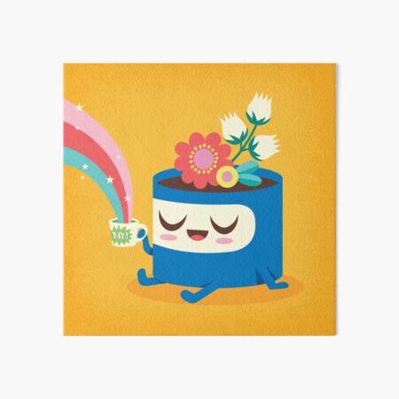 Flower Pot Head and Magic Tea Art Board Print