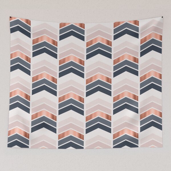 Item preview, Chevrons in blush, navy and copper designed and sold by UrbanEpiphany.