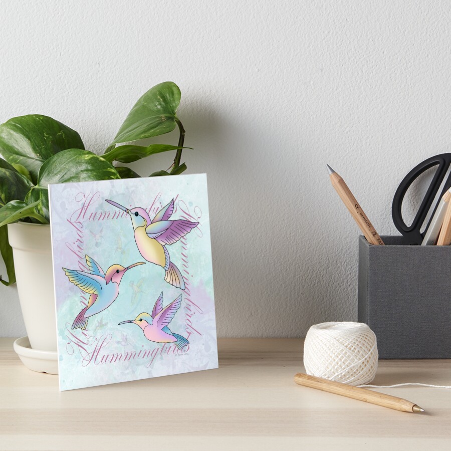 Hummingbird Flutterings Art Board Print