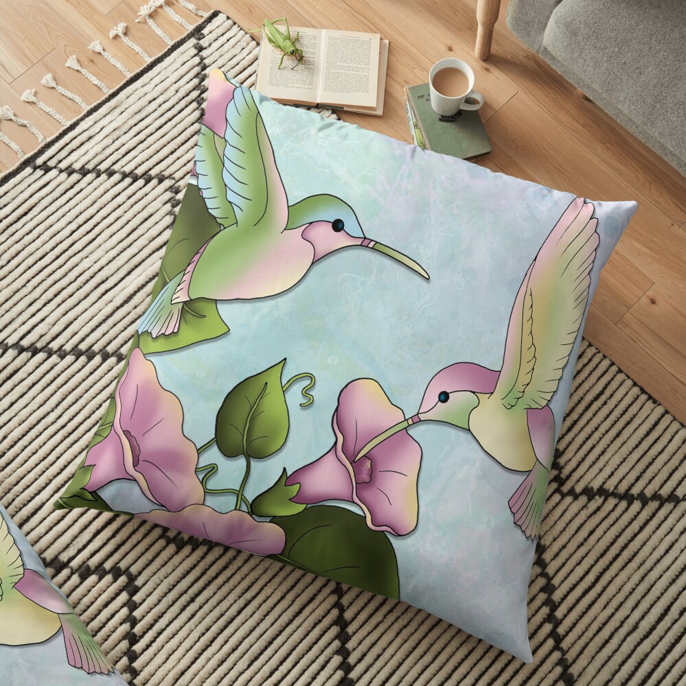 Hummingbird Flutterings Floor Pillow