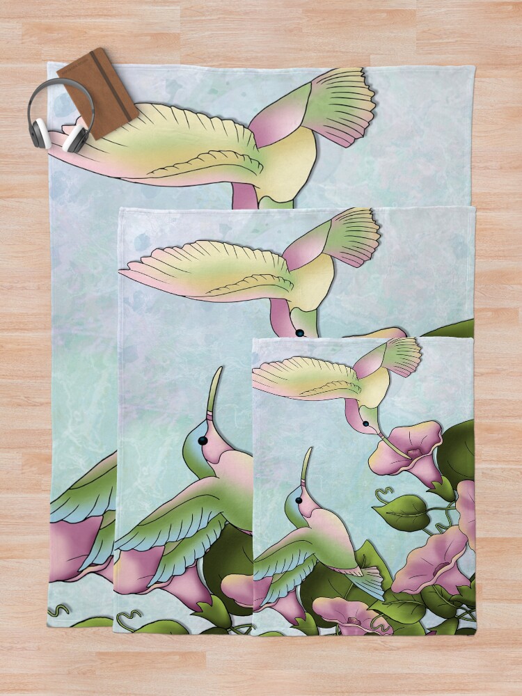 Alternate view of Hummingbird Flutterings Throw Blanket