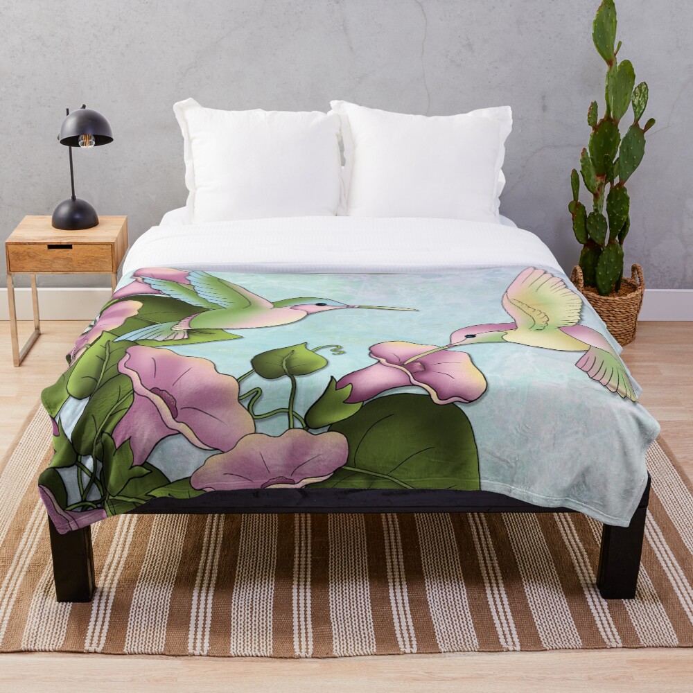 Hummingbird Flutterings Throw Blanket