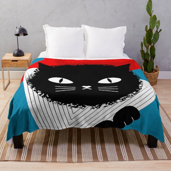 Item preview, "Lovable Modern Cat" in Bondi Blue designed and sold by StairiArt.