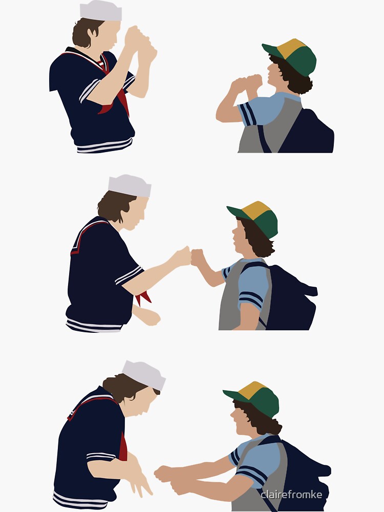 Thumbnail 3 of 3, Sticker, Steve and Dustin Handshake designed and sold by clairefromke.