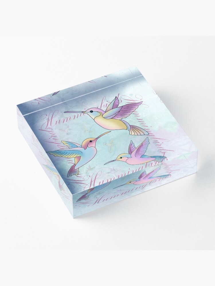 Alternate view of Hummingbird Flutterings Acrylic Block