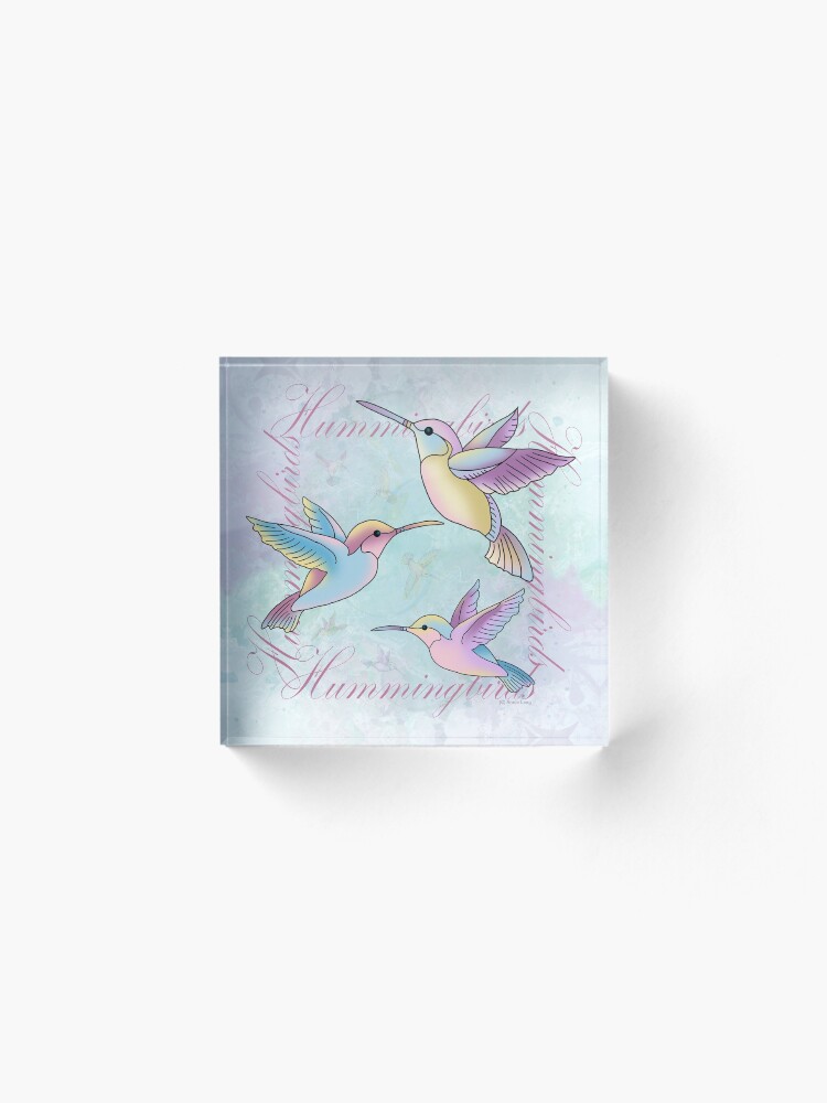 Alternate view of Hummingbird Flutterings Acrylic Block
