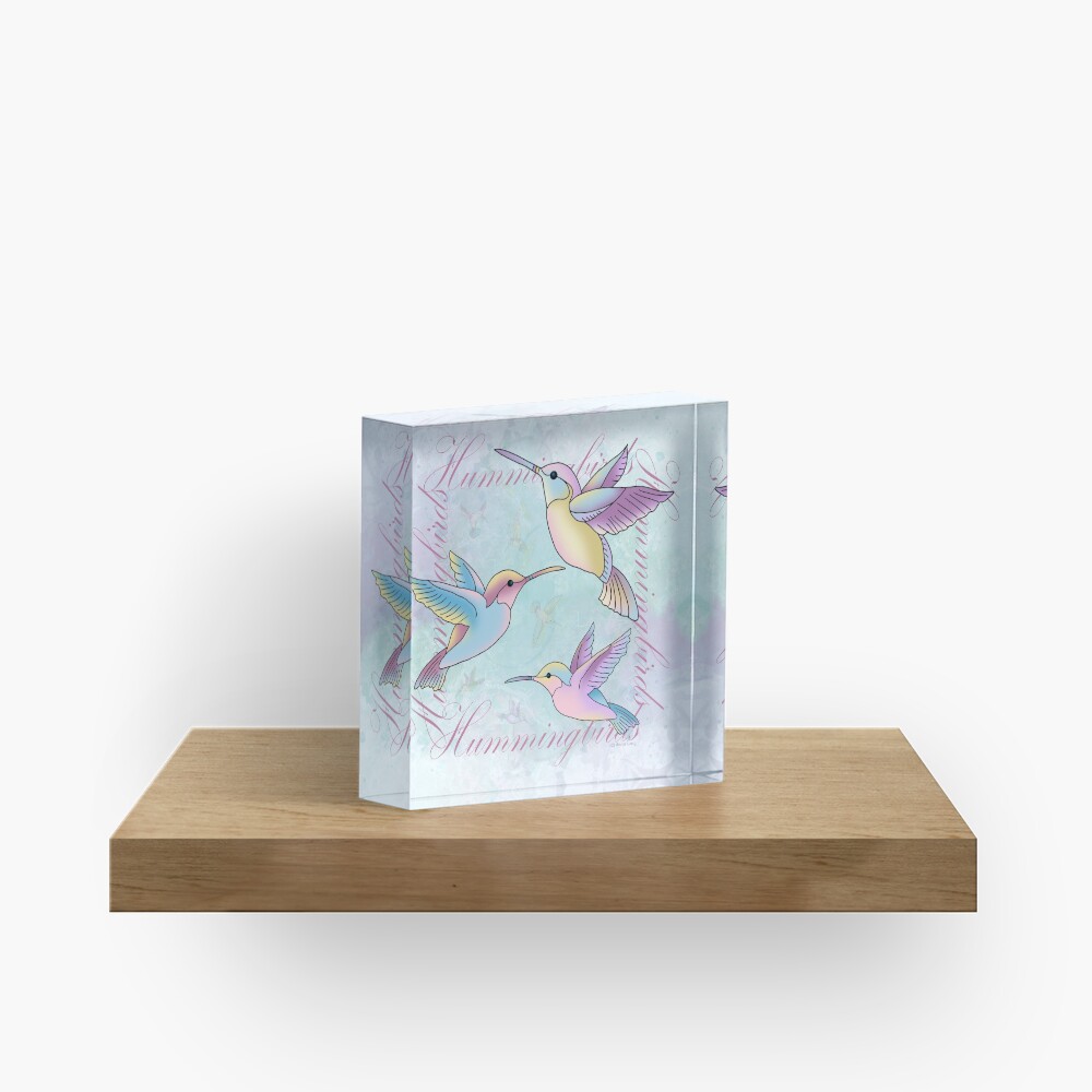 Hummingbird Flutterings Acrylic Block