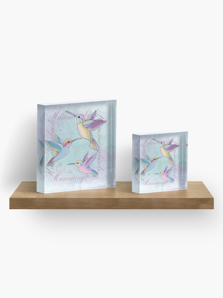 Alternate view of Hummingbird Flutterings Acrylic Block