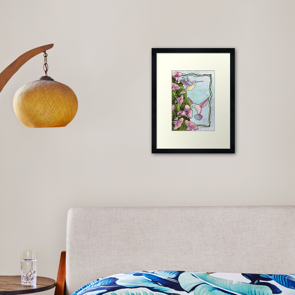 Hummingbird Flutterings Framed Art Print