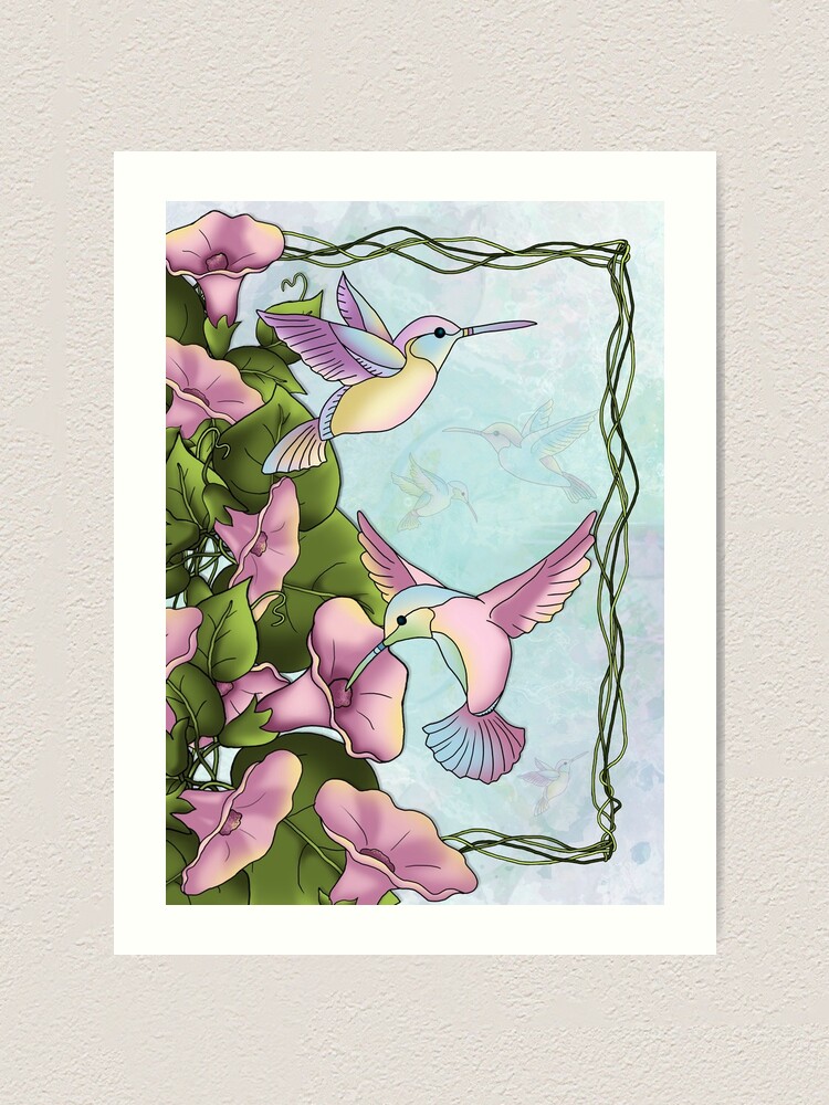 Alternate view of Hummingbird Flutterings Art Print