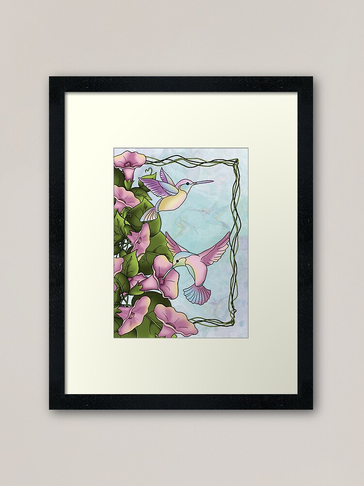 Alternate view of Hummingbird Flutterings Framed Art Print
